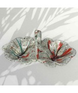 Vintage Hand Painted Glazed Ceramic Candy Dish decoration 10” x 6” orang... - $503.72 MXN