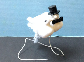 Double Dove Wedding Couple w/Veil Top Hat Tux Cake Topper + 3&quot; Feather W... - £4.42 GBP