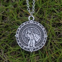 Saint Christopher Necklace 1.2&quot; Pendant 20&quot; Chain Catholic Traveller Protector - £7.92 GBP