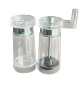 Clear Acrylic Salt & Pepper Grinder Set 4.25" High - Manual Hand Crank Mill vtg - $9.99
