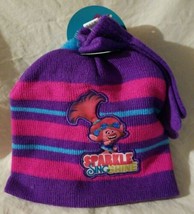 Dreamworks Trolls Child&#39;s Hat &amp; Gloves Set Pink and Purple New w/ Tags - $209.21 MXN
