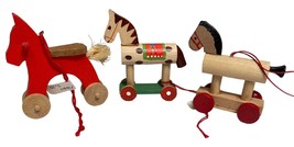 3 Kathe Wohlfahrt Christmas Ornaments Rocking Horse on Wheels Made in Ge... - £56.37 GBP
