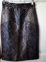 Nicole Miller  Black Pencil Skirt Gold Detail  Sz 0 NWOT - $718.28 MXN