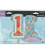 One-derful &quot;1st Birthday&quot; 28&quot; x 19&quot; by Anagram SuperShape Foil Balloon - $149.08 MXN