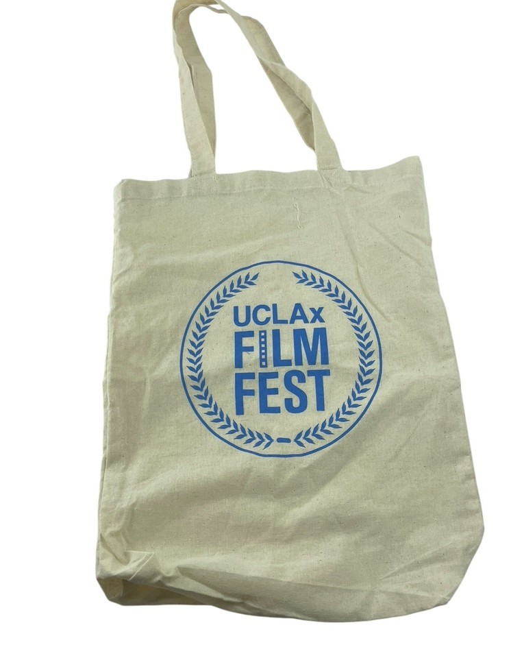UCLA Film Fest Tote Bag Cream w Blue Letters 100% Cotton Item image 2