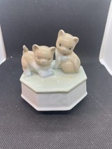 Vintage Otagiri Ceramic Pair of Cats Kittens Music Box DOES NOT WORK - $9.74