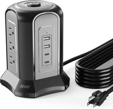 Power Strip Tower Surge Protector Desktop Charging Station, 10 Ft Extens... - £106.49 GBP