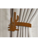 Southwest Theme Saguaro Cactus Drapery Holdback in Black Rust or Unpainted - $719.79 MXN