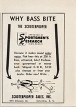 1949 Print Ad The Scooterpooper Fishing Lure Makes Sound Underwater Columbia,SC - £6.75 GBP