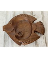 Vintage Wood Fish Shaped Tray Alkemal Thailand Mid Century Monkey Pod 9&quot;x7 - $246.78 MXN