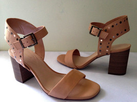 NEW! MAX STUDIO Beige Studded Vegan Leather SIRENTY Heels Sexy Sandals 9... - £53.60 GBP
