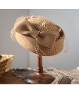 Women Tea Party Fascinator Veil Derby British Vintage Wool Bowknot Cockt... - £19.98 GBP