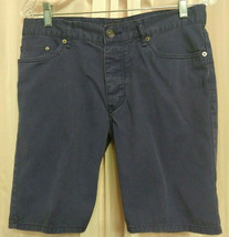 H&amp;M Blue Bermuda Shorts Button Fly 98% Cotton 2% Elastane Size 30 - £5.21 GBP