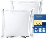 European Square Pillow Shams Set Of 2 White 1000 Thread Count 100% Egypt... - $53.99