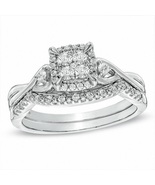 1.00Ct Round Cubic Zirconia 925 sterling silver Twist Shank cluster Brid... - $112.99