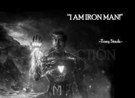 AVENGER&#39;S END GAME TONY STARK &quot;I AM IRON MAN&quot; PUBLICITY QUOTE PHOTO - $86.58 MXN+