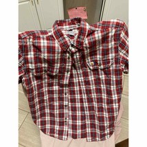 CARHARTT  Men&#39;s Button Down Plaid Short Sleeve Shirt Size L - $19.80