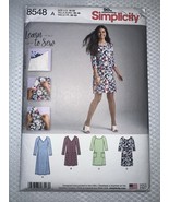 Simplicity 8548￼ Sewing Pattern Knit Dress Misses&#39; Size 10 - 22 UNCUT FF - $111.19 MXN