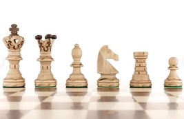 Large Deluxe Handcrafted Chess Pieces 4.25 Inch King With Felted Base NO BOARD - £50.99 GBP