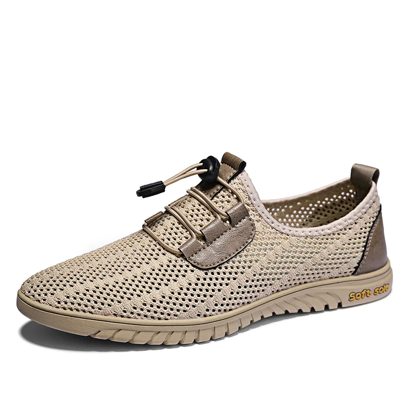 Soft Casual Mens Sandals Comfortable Outdoor Loafers Breathable Mesh Fla... - $48.12