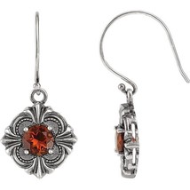 Sterling Silver Madeira Citrine Victorian Earrings - £199.03 GBP