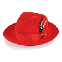 Mens Bruno Capelo Hat Australian Wool Fedora Teardrop Crown Fabio Red FB225 new image 2