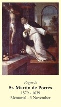 St. Martin DePorres LAMINATED Prayer Card, 5-Pack, with Two Free Bonus Cards - £10.23 GBP