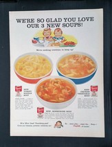 Vintage 1958 Campbells Soup 3 New Soups Kids Full Page Original Color Ad - £5.30 GBP