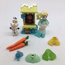 Disney Frozen Little Kingdom Elsa &amp; Olaf Doll Figures Oaken Cart - £12.62 GBP