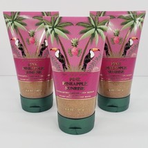 3 Pink Pineapple Sunrise Beach Body Scrub Bath Body Works Exfoliating Wash - £27.64 GBP