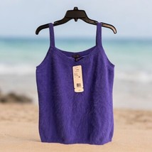 ESCADA Purple Angora Silk Shell Tank Top UK44 L/XL Fluffy Sweater NWT $5... - $128.69