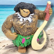 Disney Moana Maui Figure Plastic 4” W/ Hook The Rock Tattoos Heavy - $7.19