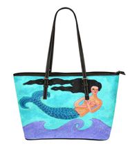 Colorful Abstract Art Mermaid Faux Leather Shoulder Bag Purse Handbag Tote Bag - £49.34 GBP