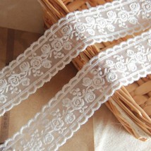Lace Trim Ribbon, Delicate White Floral Ribbon For Wedding/Bridal Decora... - $19.99