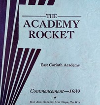 East Corinth Academy Rocket 1939 Maine Publication Commencement Book PB ... - $284.31 MXN