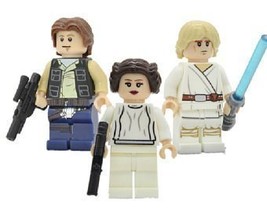 3pcs Han Solo Luke Leia skywalker in Star Wars Mini figure Building Toys - £7.84 GBP