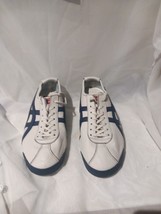 Onitsuka Tiger Trainers (Size 6.5) WHITE BLUE Leather Express SHIPPING - $57.38