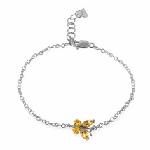 Galaxy Gold GG 14k White Gold Citrine Butterfly Bracelet - £505.75 GBP