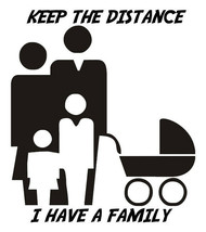 2x Keep the distance Vinyl Decal Sticker Different colors &amp; size for Cars/Window - £3.46 GBP+