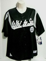 True Fan MLB Chicago White Sox Button up Baseball Jersey Black/Grey/White shirt - £13.36 GBP