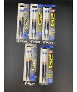Pilot G2 Gel Ink Refill Rolling Ball Pens Fine Point Blue Ink 77241 LOT 5 - £11.20 GBP
