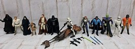 Star Wars 1990&#39;s Action Figures Vtg Lot Of 12 With A Few Ramdom Accessories - £22.78 GBP