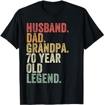 Husband Dad Grandpa 70 Year Old Legend Funny Dad Vintage T-Shirt - £12.54 GBP+