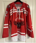 MENS Large # 25 East Coast Elite  Lace-up Red Hockey Jersey - $81.22 CAD