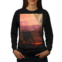 Wellcoda Volcano Lava Photo Womens Sweatshirt, Lava Casual Pullover Jumper - £23.56 GBP+