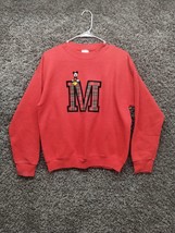 Vintage Mickey &amp; Co Sweatshirt Adult Medium Red Plaid M Logo - £22.11 GBP