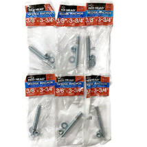 50093 3/8-In X 3-3/4-In Steel Concrete Wedge Anchors Set Of 6 - £22.11 GBP