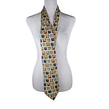 Van Heusen Men&#39;s Winnie the Pooh 100% Silk Tie Cream Blue Red - $17.99