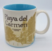NEW Starbucks Mug Playa Del Carmen Mexico Collector Series 2016 Tag Blue Palms - £21.73 GBP