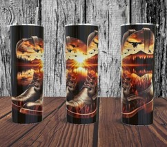 20 Oz Skinny Tumbler With Boots And Country Scene - $14.85